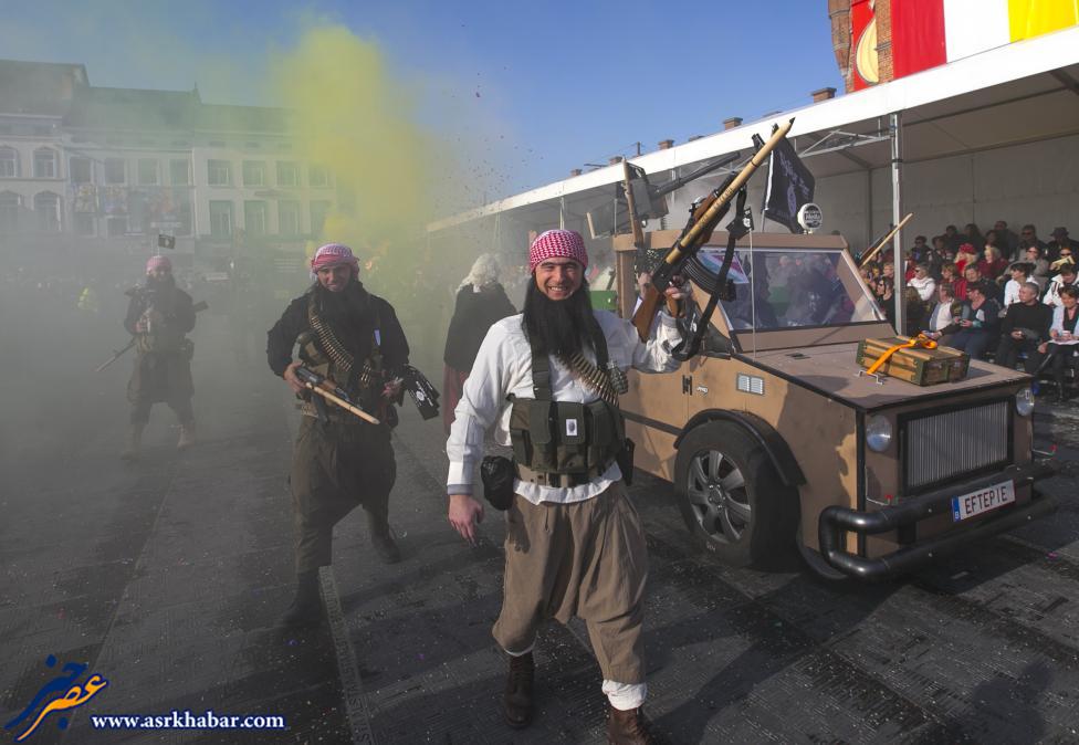 مسخره کردن داعش در بلژیک (عکس)