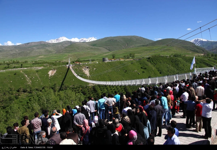 افتتاح بزرگترین پل معلق خاورمیانه در مشگین شهر (عکس)