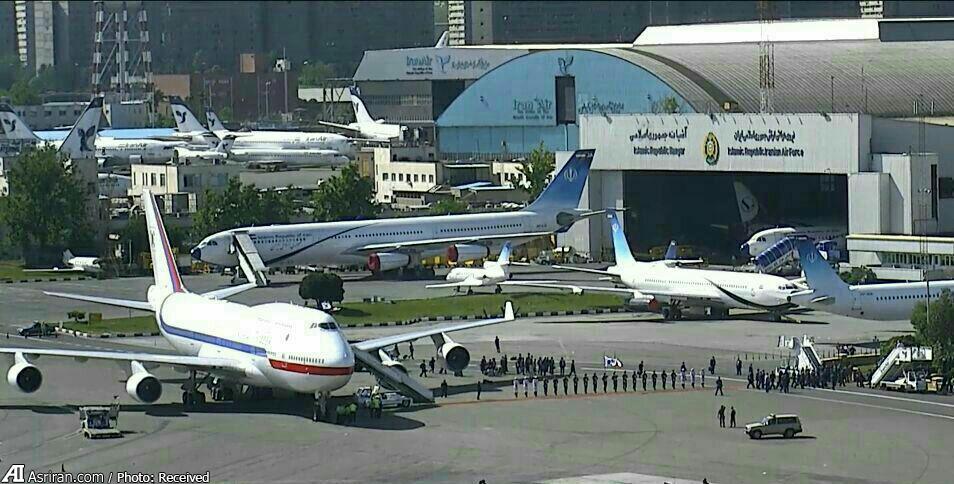 هواپیمای رئیس جمهور کره در فرودگاه مهرآباد (عکس)