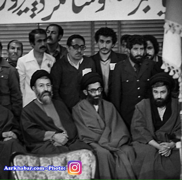 عکس قدیمی از شهید بهشتی در کنار رهبری و سید احمد خمینی