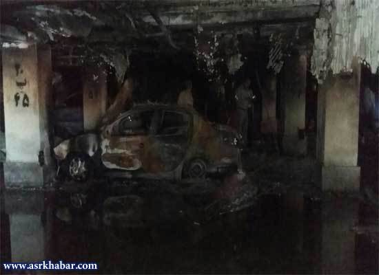 آتش سوزي گسترده در شهرك شهيد بهشتي تهران/ 20 خودرو دچار حريق شدند(+ عكس)
