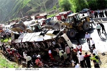 28 کشته و زحمی در واژگونی اتوبوس «مان»