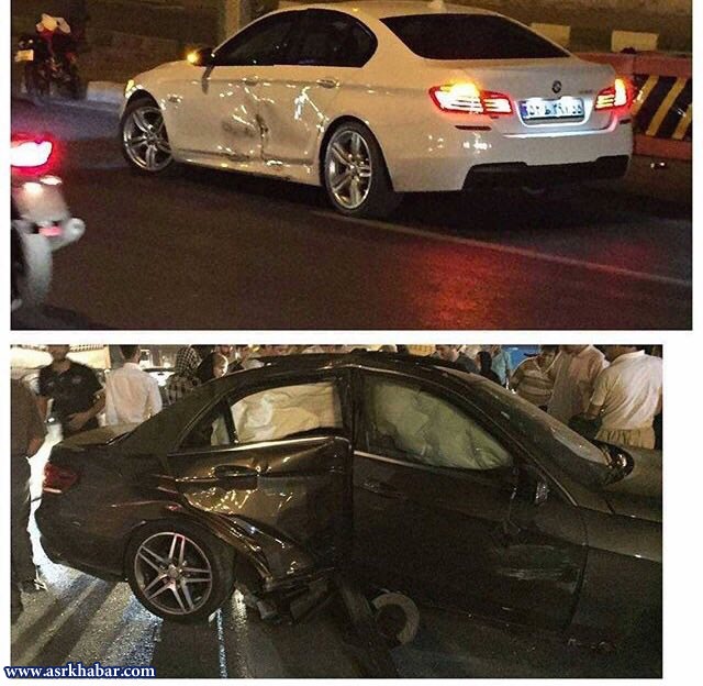 تصادف عجيب دو خودروي لوكس تهراني (عكس)