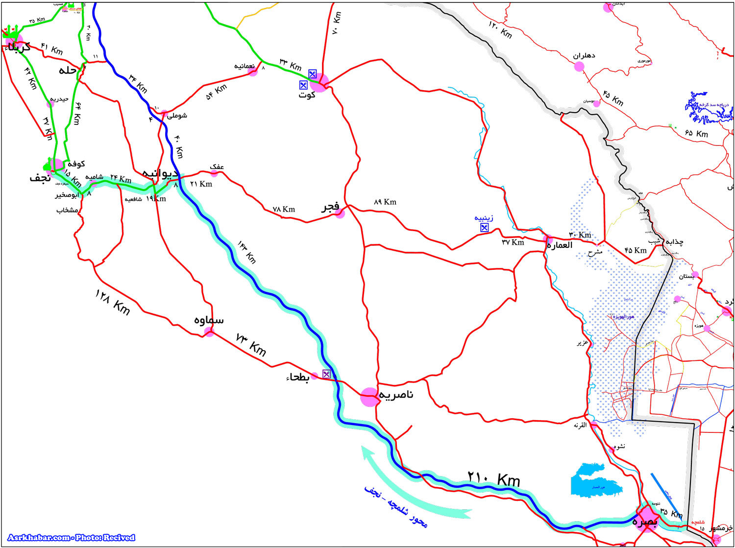 جزئیات پیاده روی اربعین/نقشه پیاده روی/نکات مهم برای پیاده روی اربعین/نقشه کامل مرزهای ایران + دانلود