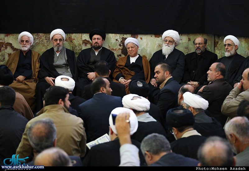 آيت الله هاشمي و سيد حسن خميني در مراسم بزرگداشت آیت الله موسوی اردبیلی(ره) در تهران(عكس)