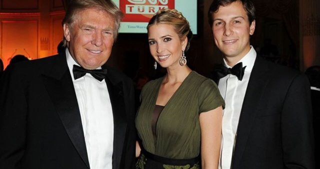 دختر ترامپ و دامادش وی را در کاخ سفید همراهی می‌کنند(عكس)