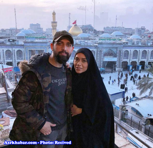 تیپ متفاوت محسن افشانی و همسرش در کربلا! (+عکس)