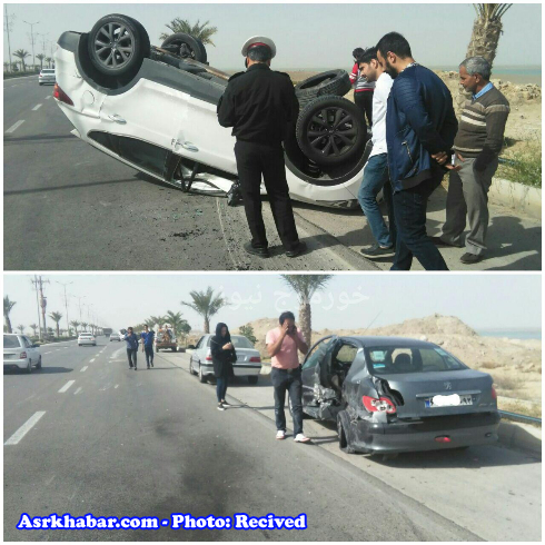 بازهم واژگونی خودرو در اتوبان امام علی بوشهر (+عکس)