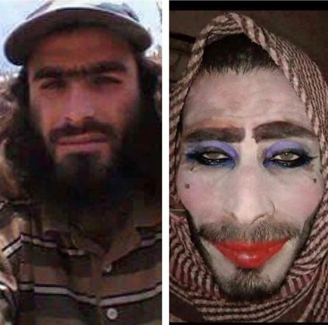 داعشی‌هایی که با لباس زنانه و آرایش از موصل فرار می‌کردند(عكس)