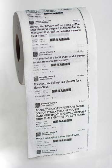 توئیت‌های ترامپ دستمال توالت شد! (+عکس)