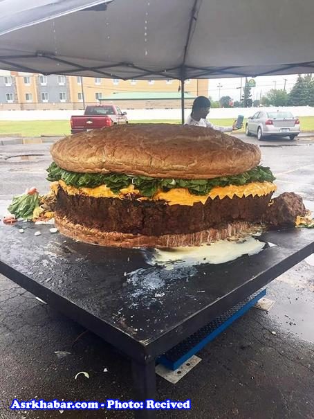 پخت بزرگترین همبرگر دنیا (+عکس)