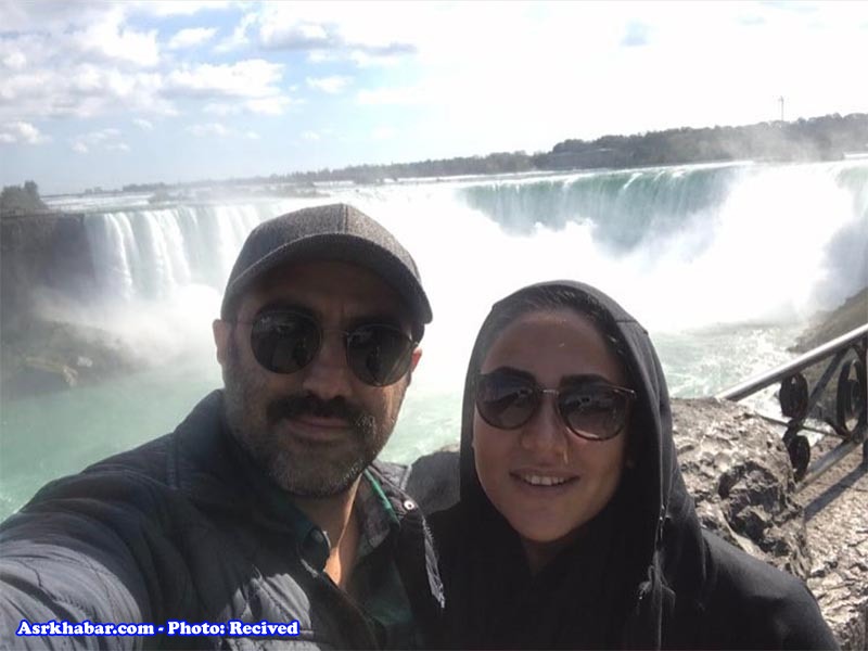 تیپ محسن تنابنده و همسرش کنار آبشار نیاگارا (+عکس)