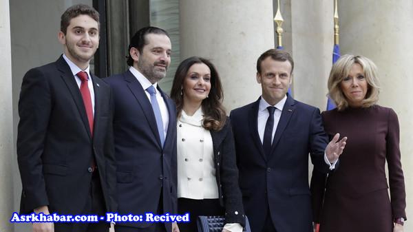 استقبال رئیس جمهور فرانسه از سعد حریری و خانواده‌اش (عکس)