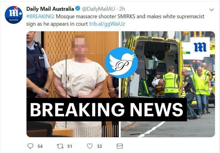 قاتل مسلمانان در نیوزیلند لبخندزنان در دادگاه حاضر شد (+عکس)