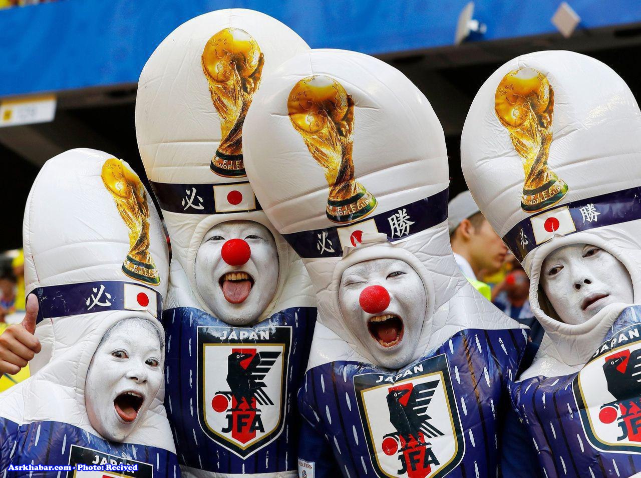پوشش جالب هواداران تیم ملی ژاپن(عكس)