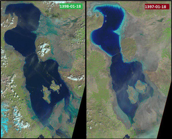 دریاچه ارومیه سیرآب شد (+عکس)