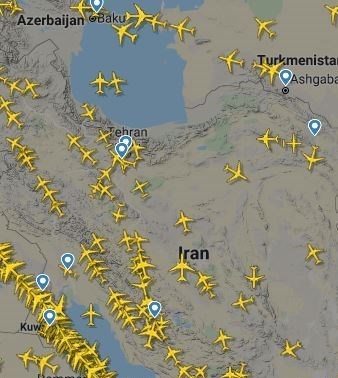 افزایش پروازهای عبوری از آسمان ایران (+عکس)