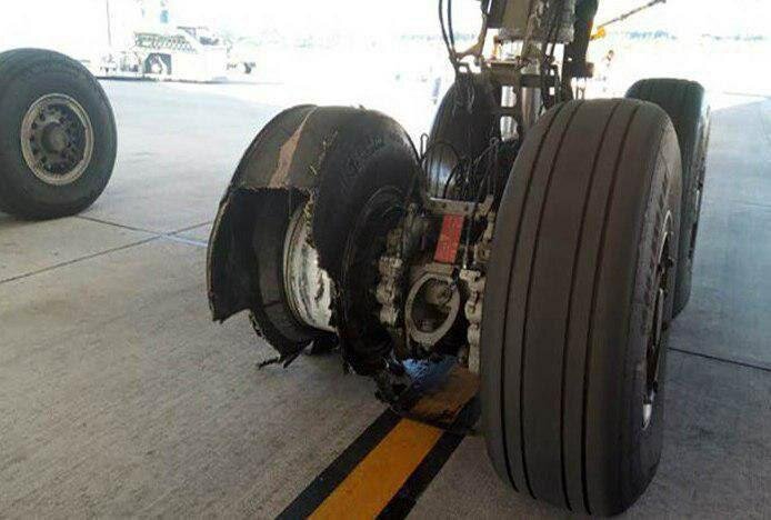 وضعیت عجیب چرخ هواپیمای کاسپین!(+عکس)
