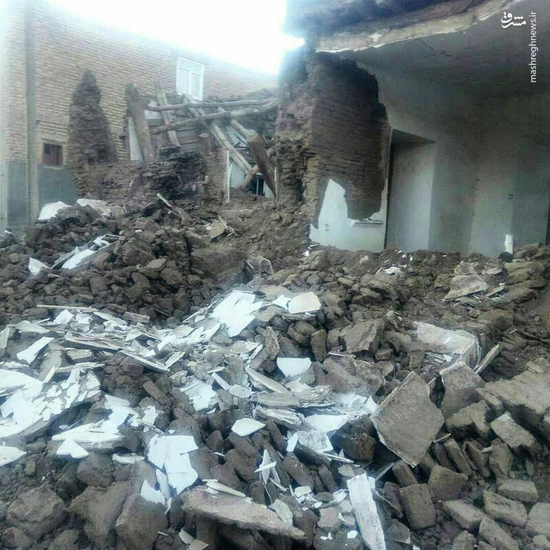 وضعیت وحشتناک یک خانه زلزله‌زده در سراب (+عکس)
