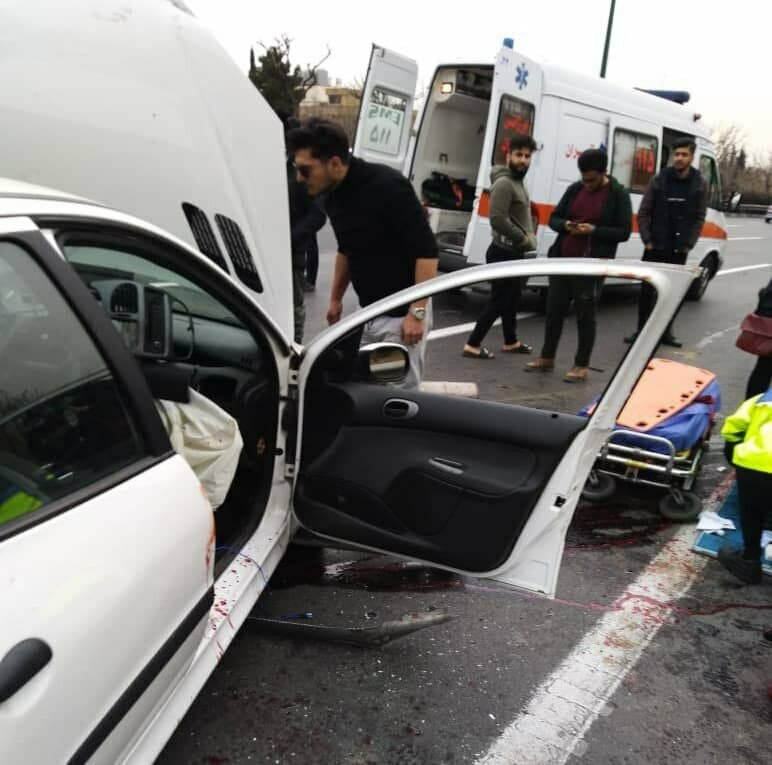 تصادف خونین در بزرگراه یادگار امام تهران(+عکس)