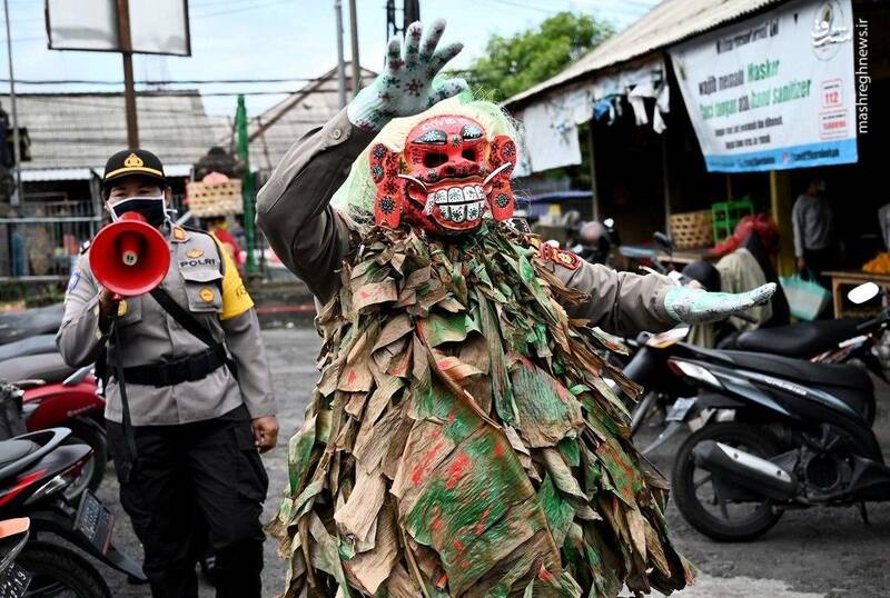 پلیس کرونایی در اندونزی (+عکس)