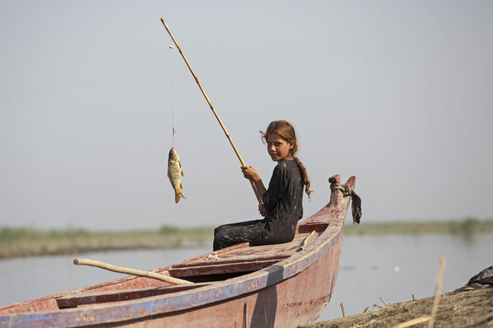عکس زیبا دختر ماهیگیر عربی