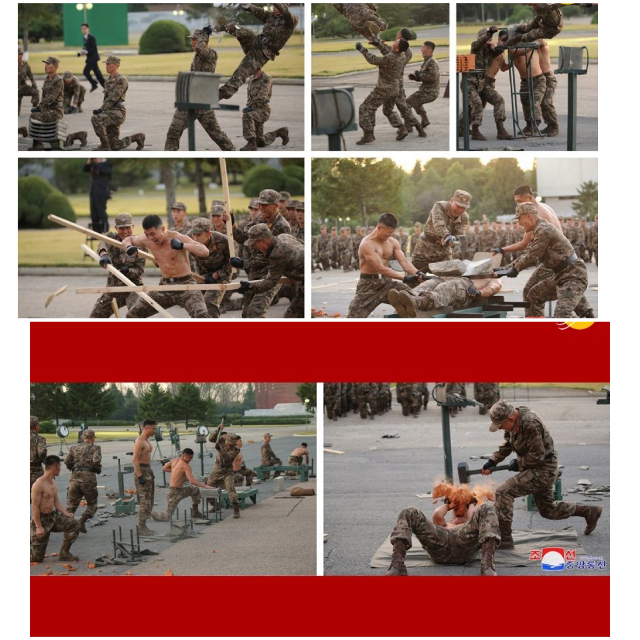 تمرینات عجیب نظامیان در حضور کیم جونگ اون (عكس)