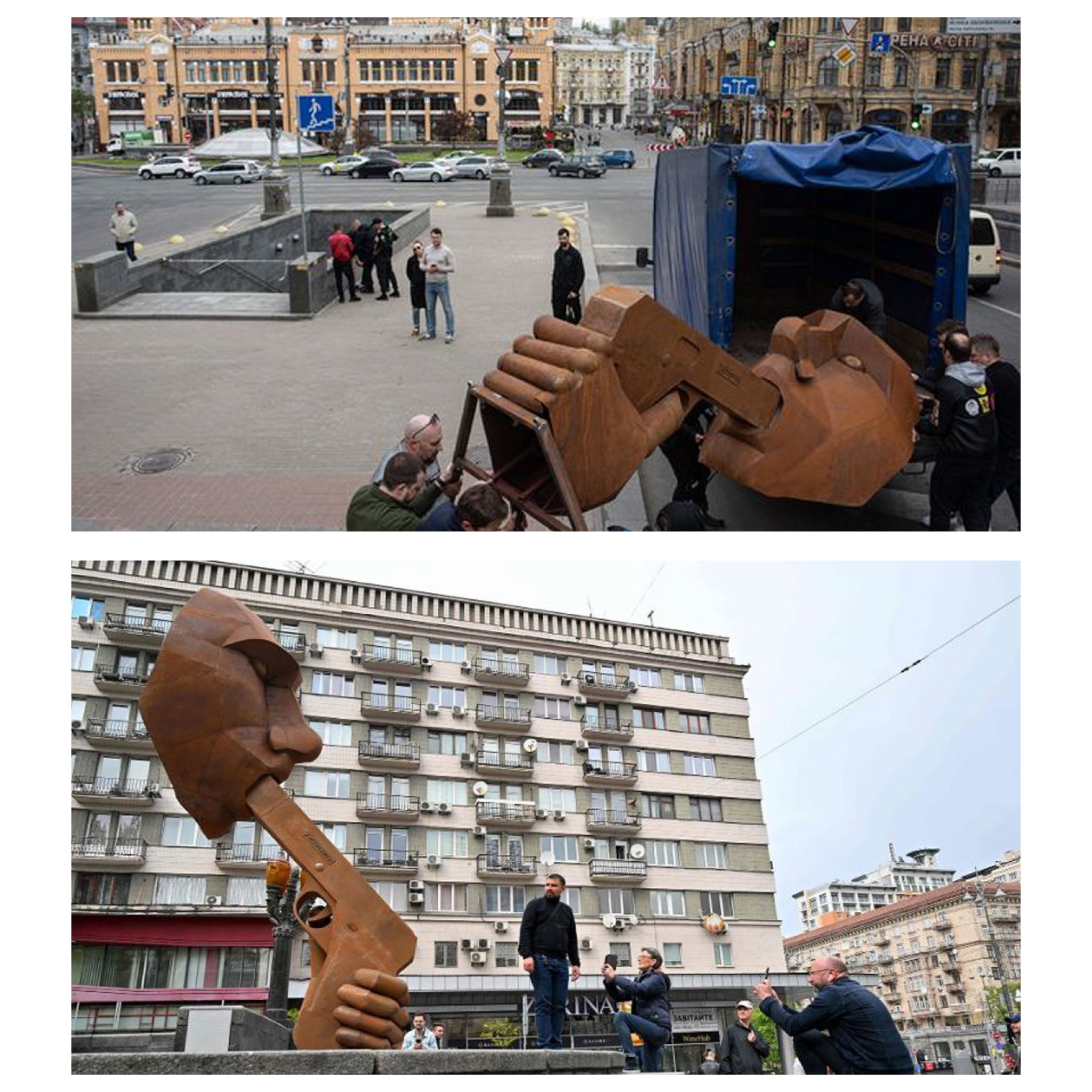 نصب مجسمه ولادیمیر پوتین در حال خودکشی!(عكس)