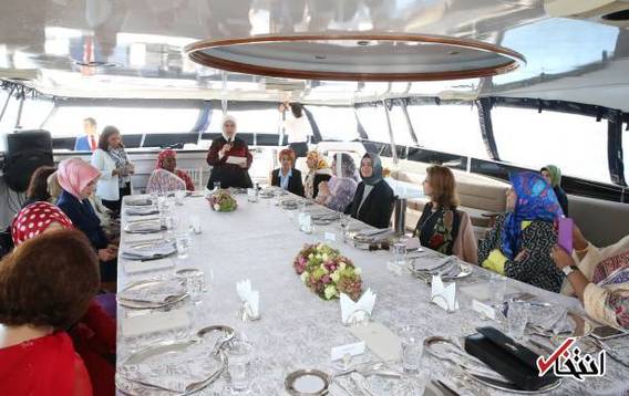 همسر دکتر جهانگیری و دیگر مقامات اجلاس دی-۸ در ضیافت ناهار همسر اردوغان (+عکس)