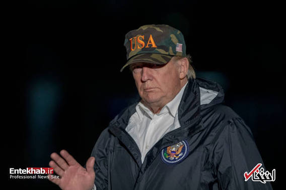چهره درهم ترامپ هنگام بازگشت به کاخ سفید از آتش سوزی کالیفرنیا (+عکس)