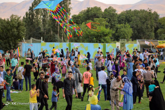 باران و رنگین‌کمان در جشنواره بادبادک‌های زنجان (+عکس)