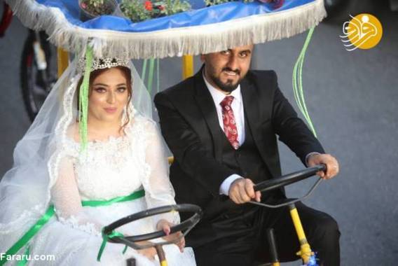 ماشین عروس متفاوت زوج عراقی سوژه شد! (+عکس)