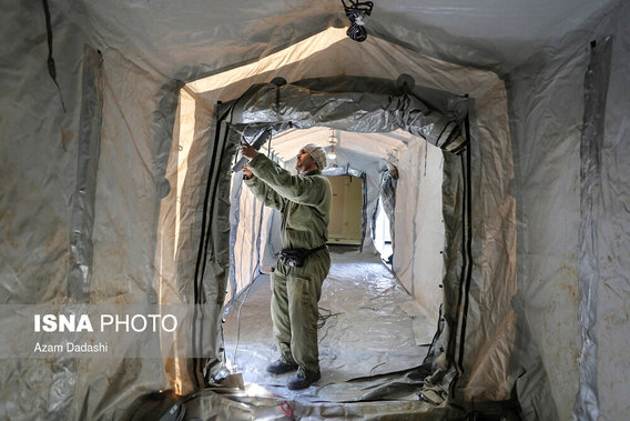 استقرار و راه‌اندازی بیمارستان صحرایی در قزوین (+عکس)