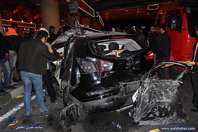 تصاویر: تصادف مرگبار لکسوس و اسپورتیج در تهران