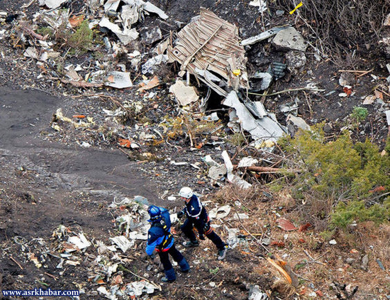 تصاویر جدید از سقوط هواپیمای مسافری آلمان