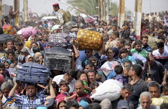 حمله داعش و فرار مردم از الرمادی عراق (عکس)