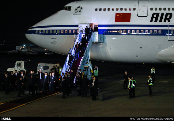 ورود رییس جمهور چین به تهران (عکس)